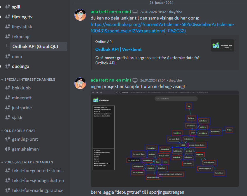 Skjermbilete av diskusjon på Discord